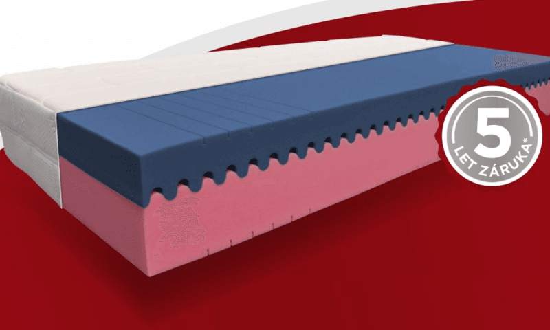 Matrace ze studené pěny a s dvojí tuhostí BAR LUX HARD medium visco